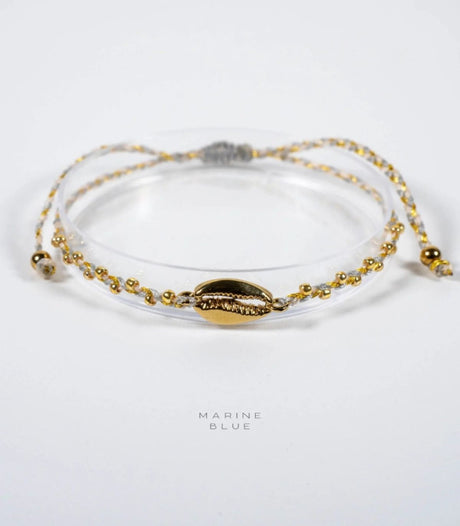 Pulsera cowrie pointed misty moon marine blue 1