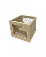 Madera CAJA CUBO REJILLA 18x18x15cm 2