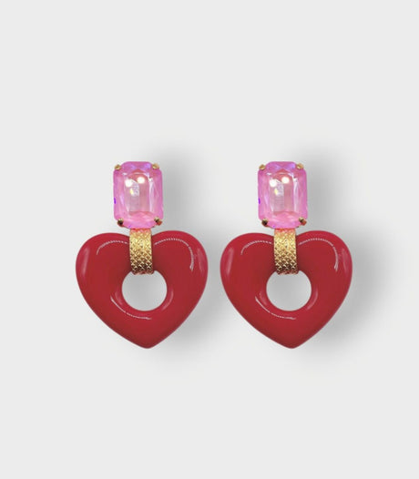 Pendiente full love strass red julie sion 1