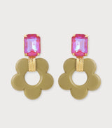 Pendiente florem strass khaki julie sion 1
