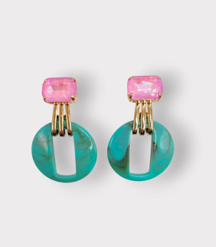 Pendiente oculus strass turquoise julie sion 1