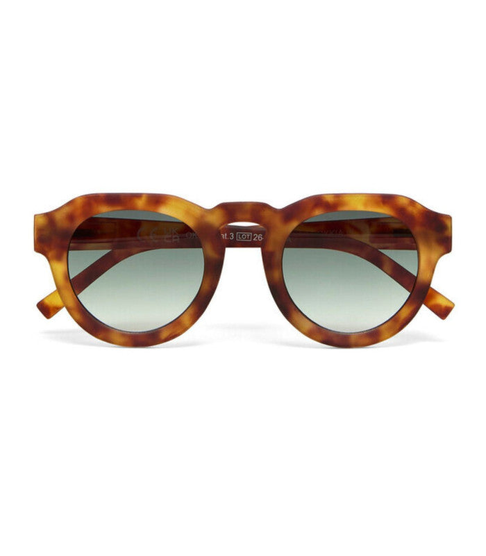 Gafas de sol okkia zeno round sahara havana green lens 1