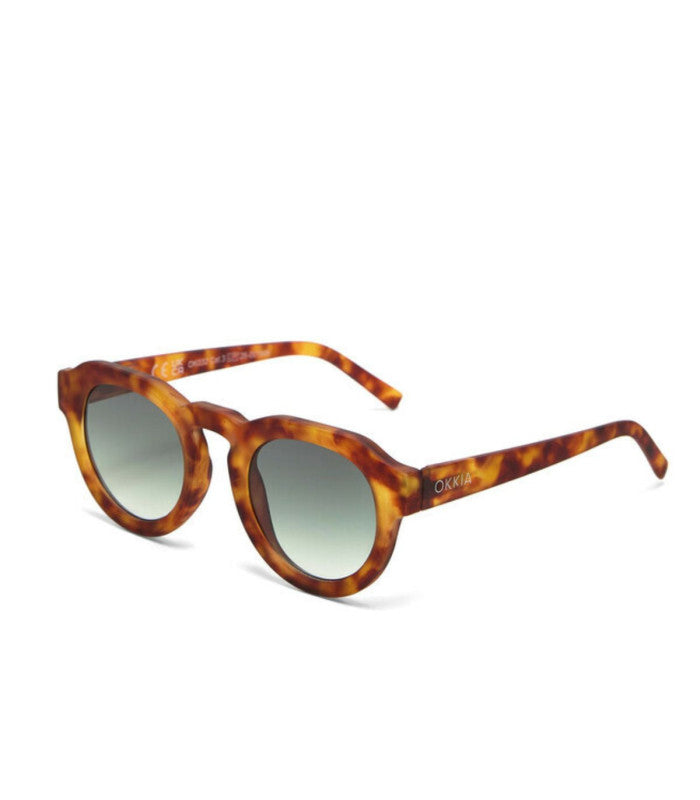 Gafas de sol okkia zeno round sahara havana green lens 2