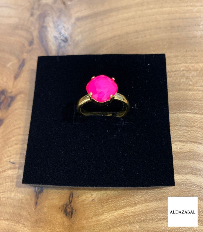 Anillo cristal lucia fucsia intenso aldazabal joyas 1