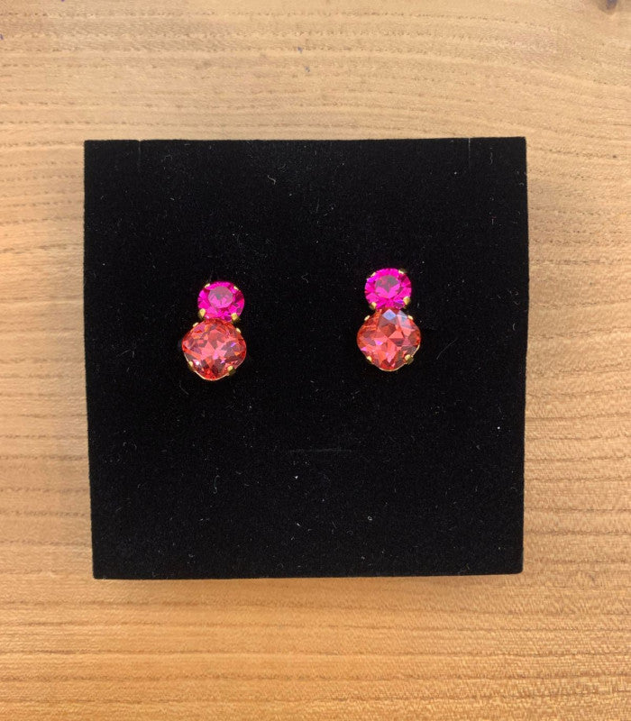 Pendiente cristal nara frambuesa aldazabal joyas 1