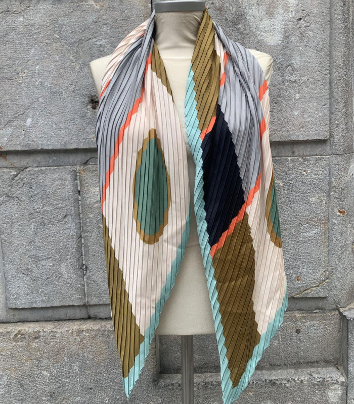 Fular plisado afrodite aqua-olive multitudes 1
