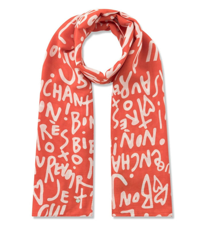 Fular letras francesas rojo codello 1