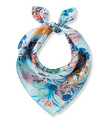 Pañuelo de seda flores mariposas azul codello 1