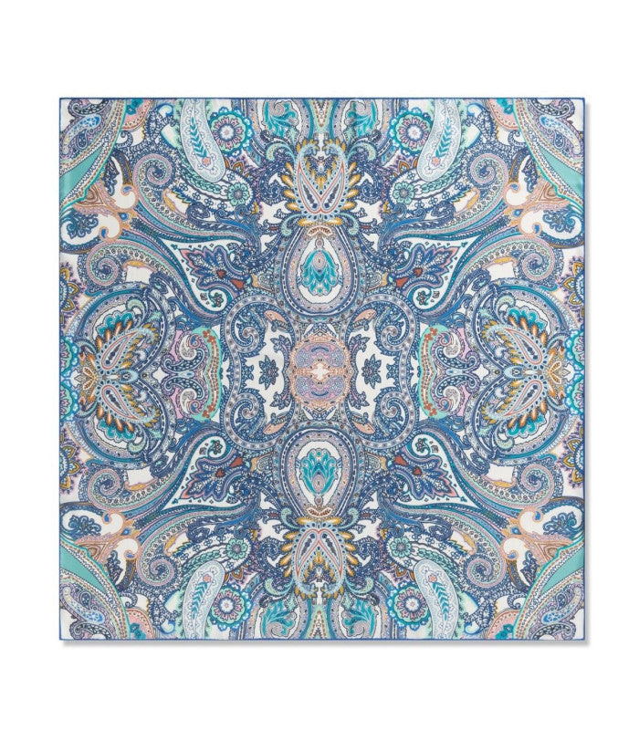Pañuelo de seda paisley azul codello 2