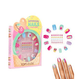 Set de uñas postizas y piedras candy glam top model 1