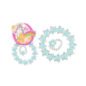 Set pulsera y anillo estrellitas turquesa ylvi 1