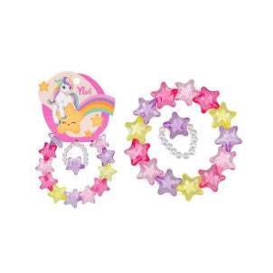 Set pulsera y anillo estrellitas multicolor ylvi 1