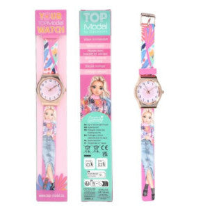 Reloj de pulsera de silicona oro rosa flor top model 1