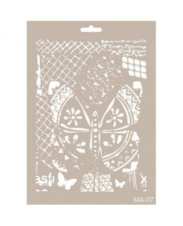 Stencil CADENCE 21X30cm MIX MEDIA MARIPOSAS 1