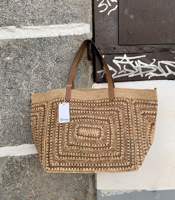 Bolso de rafia tsara nvl lin naturel rabarany 1
