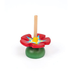 Trompo de madera petals red flower wooderful life 1