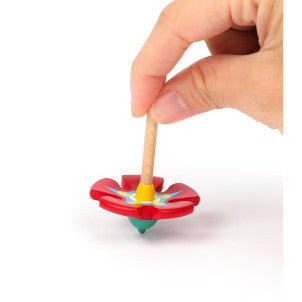 Trompo de madera petals red flower wooderful life 2