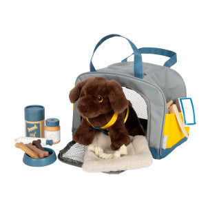 Perro con transportin y set de cuidados small foot 1
