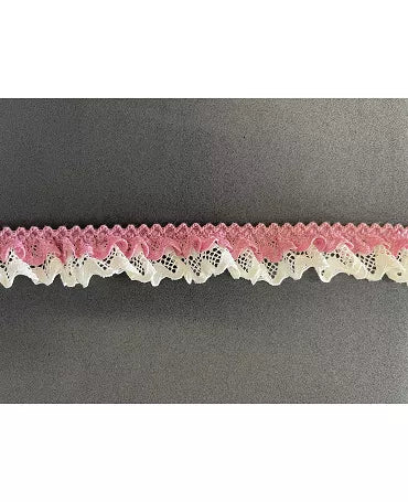 PUNTILLA NYLON 28 mm Beig y rosa 1