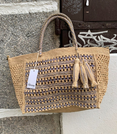 Bolso de rafia tsara nvl nat blue rabarany 1