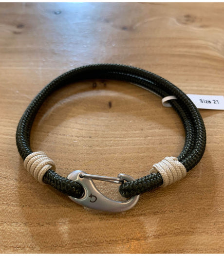 Pulsera de hombre nautic verde botella cx handmade 1