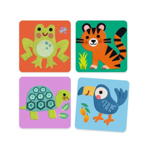 Collage tableros fieltro animales suaves djeco 2