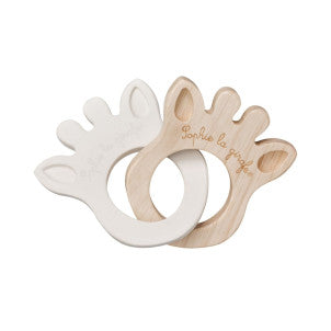 Mordedor anillo caucho y madera sophie la girafe 1