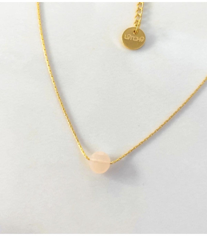 Collar mini moon rosa litchi 1