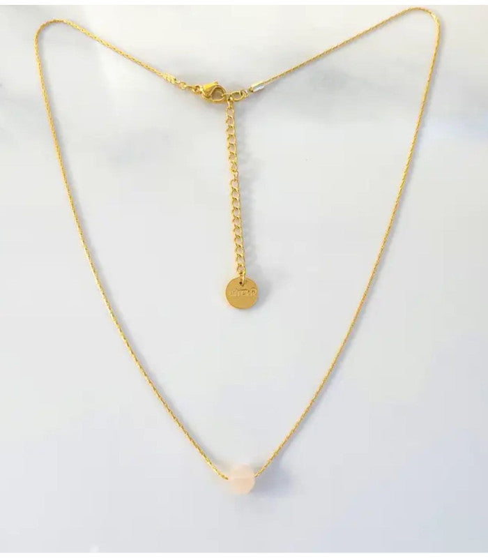 Collar mini moon rosa litchi 2