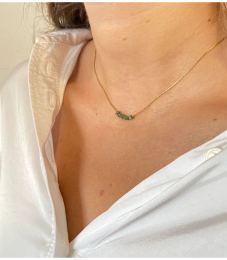 Collar simply square aqua litchi 1