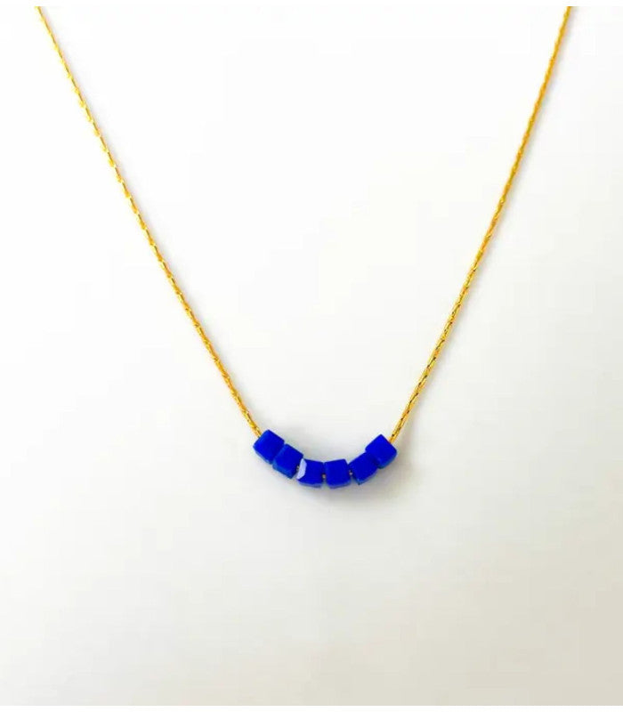 Collar simply square azul litchi 1