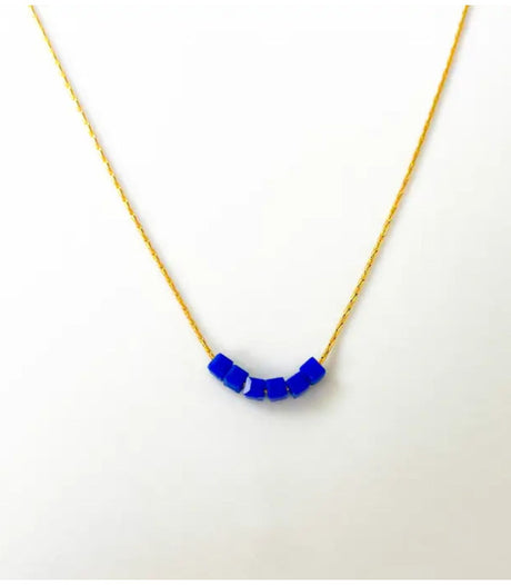 Collar simply square azul litchi 1
