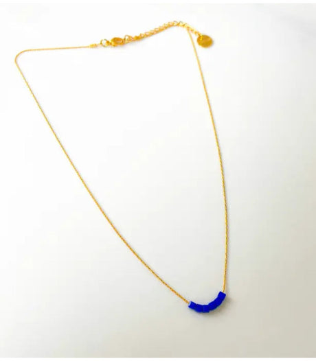 Collar simply square azul litchi 2