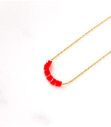Collar simply square rojo litchi 1