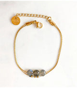 Pulsera doble luna mini moon gris litchi 1