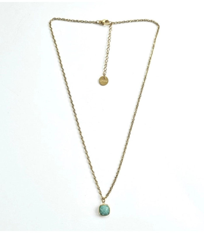 Collar cuadrado agata amazonita cielo litchi 1