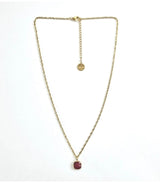 Collar cuadrado agata fucsia litchi 1