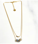 Collar doble luna mini moon gris litchi 1