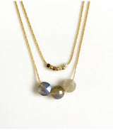 Collar doble luna mini moon gris litchi 2