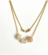Collar doble luna mini moon rosa litchi 1