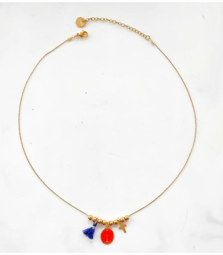 Collar rainbow mary naranja litchi 1