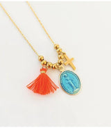 Collar rainbow mary turquesa litchi 2