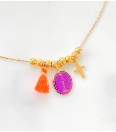 Collar rainbow mary violeta litchi 1