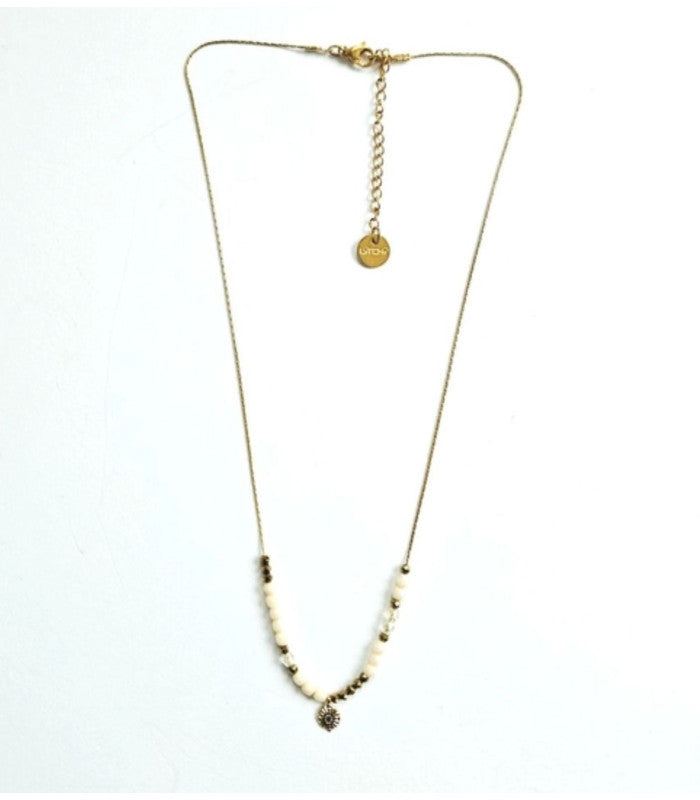Collar maharani blanco litchi 1