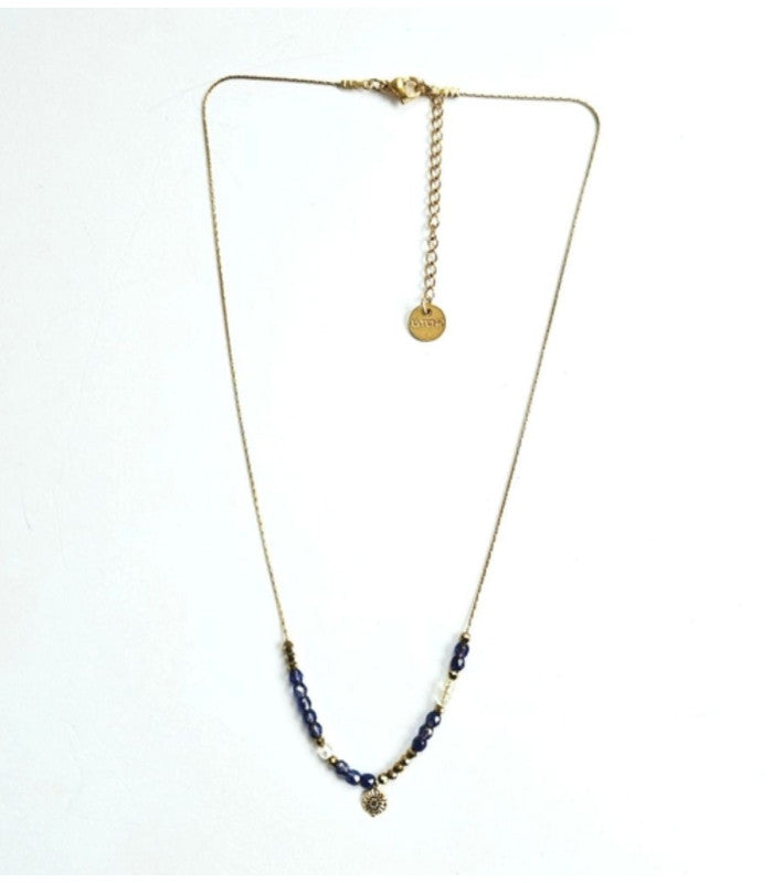 Collar maharani azul litchi 1