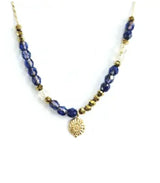 Collar maharani azul litchi 2
