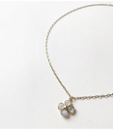 Collar trebol precioso blanco litchi 2