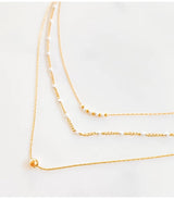 Collar triple anna blanco litchi 1