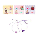 Set de pulseras de corazon textil top model 2