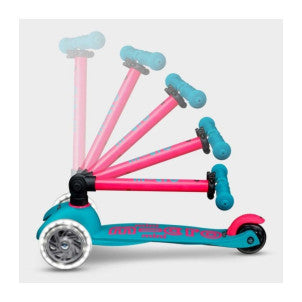 Patinete mini-micro deluxe plegable neon led aqua-fucsia 2